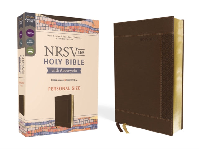 Book cover of: NRSVue, Holy Bible with Apocrypha, Personal Size, Leathersoft, Brown, Comfort Print. By: Zondervan Publishing Company