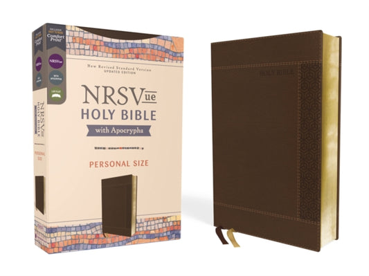 Book cover of: NRSVue, Holy Bible with Apocrypha, Personal Size, Leathersoft, Brown, Comfort Print. By: Zondervan Publishing Company