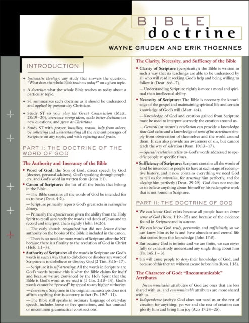 Book cover of: Bible Doctrine Laminated Sheet. By: Wayne A. Grudem