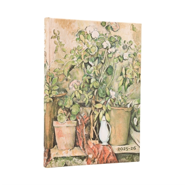 Book cover of: 2026 Cezanne's Terracotta Pots and Flowers Midi 18-month Horizontal Hardcover Flexi Dayplanner 2025-2026 (Elastic Band Closure)
