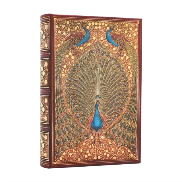 Book cover of: 2026 Hafiz's Peacocks (Sangorski & Sutcliffe) Mini 12-month Day-at-a-Time Hardcover Flexi Dayplanner 2026 (Elastic Band Closure). By: Paperblanks