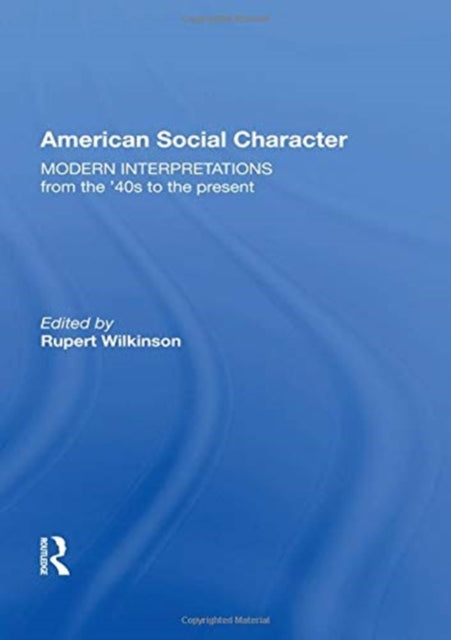Book cover of: American Social Character. By: Rupert Wilkinson