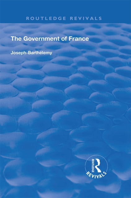 Book cover of: Government of France. By: Joseph Barthelemy