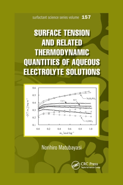 Book cover of: Surface Tension and Related Thermodynamic Quantities of Aqueous Electrolyte Solutions. By: Norihiro Matubayasi