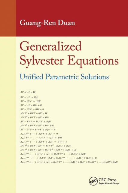 Book cover of: Generalized Sylvester Equations. By: Guangren Duan