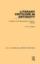 Book cover of: Literary Criticism in Antiquity. By: J. W. H. Atkins