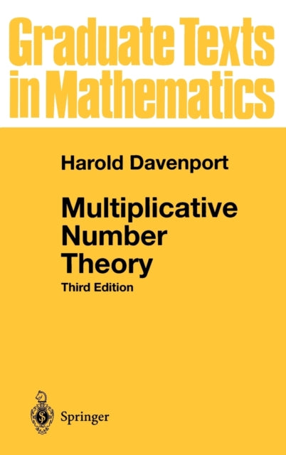 Book cover of: Multiplicative Number Theory