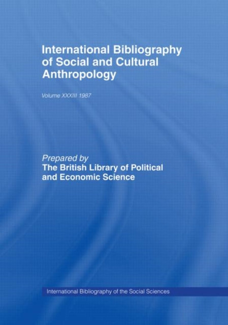 Book cover of: IBSS: Anthropology: 1987 Volume 33. By: British Library