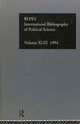 Book cover of: IBSS: Political Science: 1994 Vol 43. By: Brit Lib Pol &