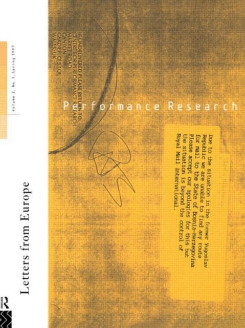 Book cover of: Performance Research: Letters from Europe. By: Richard Gough