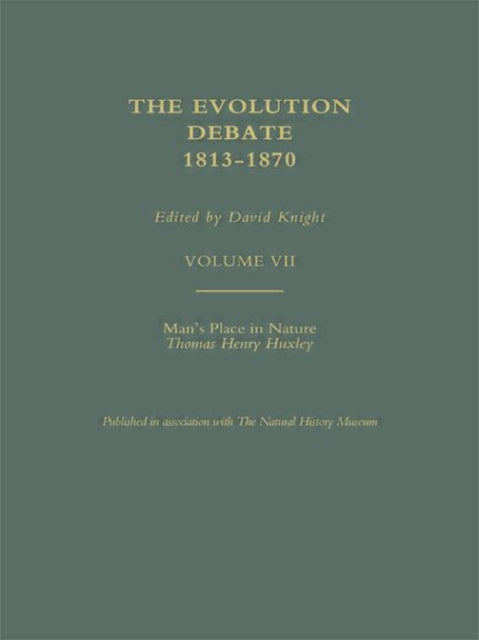 Book cover of: Man's Place in Nature, 1863. By: Thomas Henry Huxley