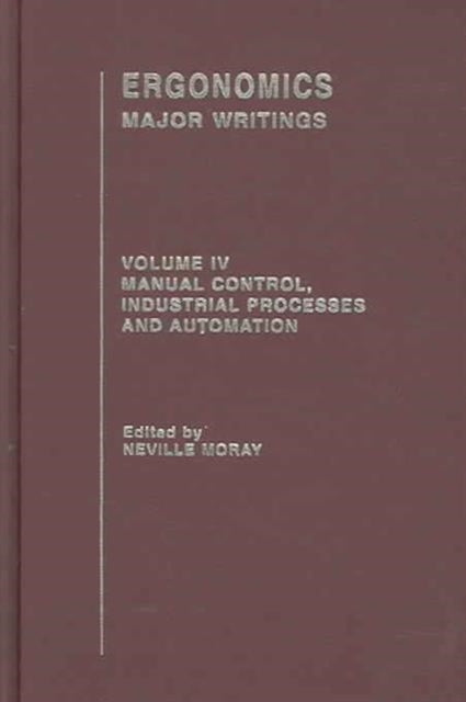 Book cover of: Ergonomics Mw Vol 4: Manu Cont. By: N. Moray