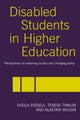 Book cover of: Disabled Students in Higher Education. By: Sheila Riddell