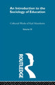 Book cover of: Intro Sociol Education V 9. By: Karl Mannheim
