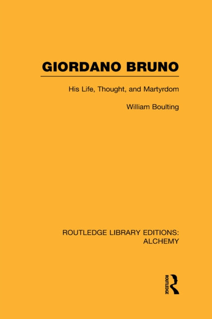 Book cover of: Giordano Bruno. By: William Boulting