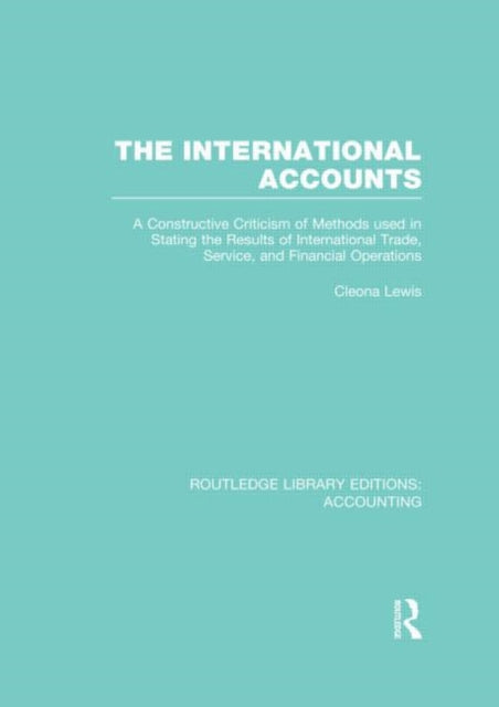 Book cover of: International Accounts (RLE Accounting)