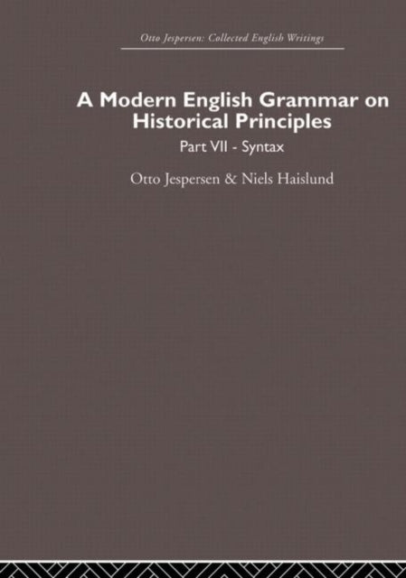 Book cover of: Modern English Grammar on Historical Principles. By: Otto Jespersen