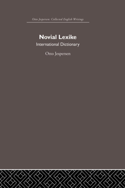 Book cover of: Novial Lexike. By: Otto Jespersen
