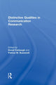 Book cover of: Distinctive Qualities in Communication Research