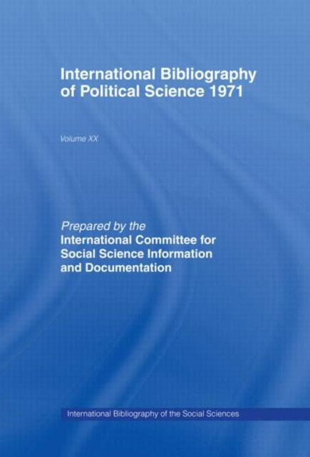 Book cover of: IBSS: Political Science: 1971 Volume 20. By: International C