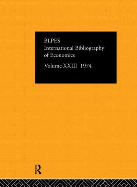 Book cover of: IBSS: Economics: 1974 Volume 23. By: International C
