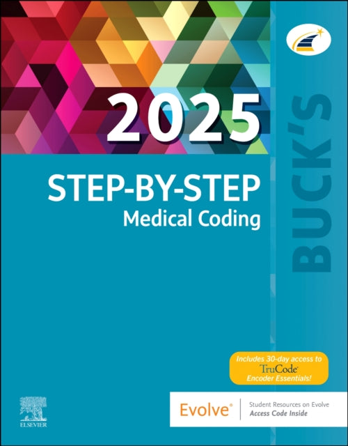 Book cover of: Buck's Step-by-Step Medical Coding, 2025 Edition. By: Elsevier Inc