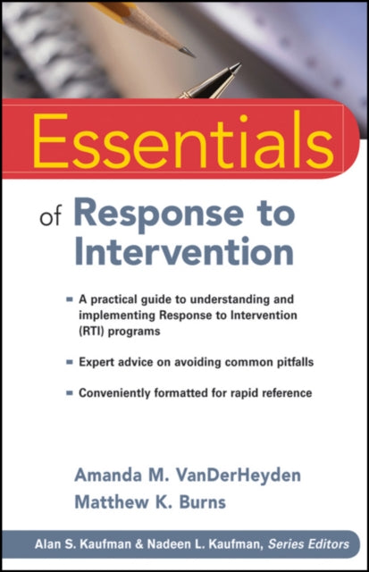 Book cover of: Essentials of Response to Intervention. By: Amanda Mathany VanDerHeyden