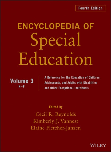 Book cover of: Encyclopedia of Special Education, Volume 3