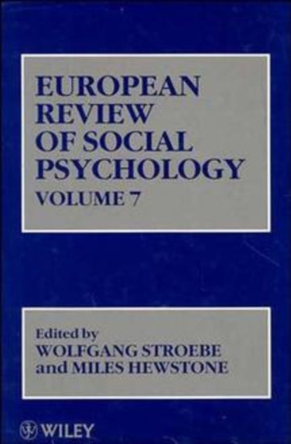 Book cover of: European Review of Social Psychology, Volume 7