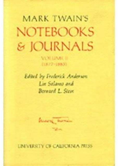 Book cover of: Mark Twain's Notebooks and Journals, Volume II. By: Mark Twain