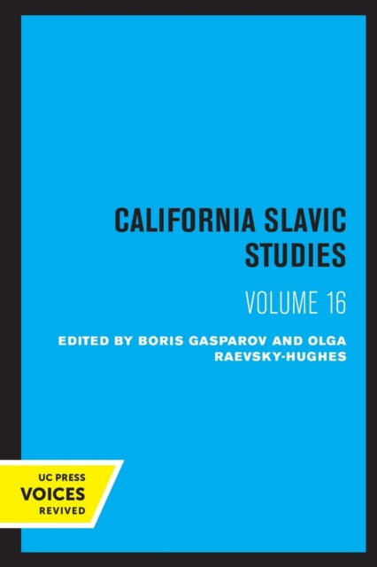 Book cover of: California Slavic Studies, Volume XVI. By: Boris Gasparov