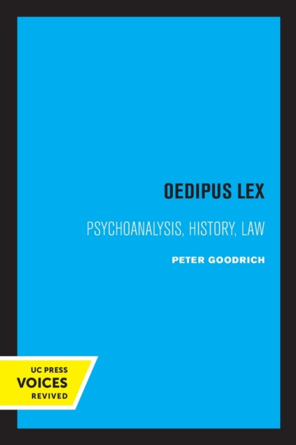 Book cover of: Oedipus Lex. By: Peter Goodrich
