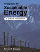 Book cover of: Prospects for Sustainable Energy. By: Edward S. Cassedy