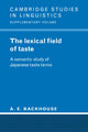 Book cover of: Lexical Field of Taste. By: A. E. Backhouse