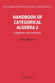 Book cover of: Handbook of Categorical Algebra: Volume 2, Categories and Structures. By: Francis Borceux