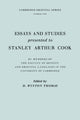 Book cover of: Essays and Studies Presented to Stanley Arthur Cook. By: D. Winton Thomas