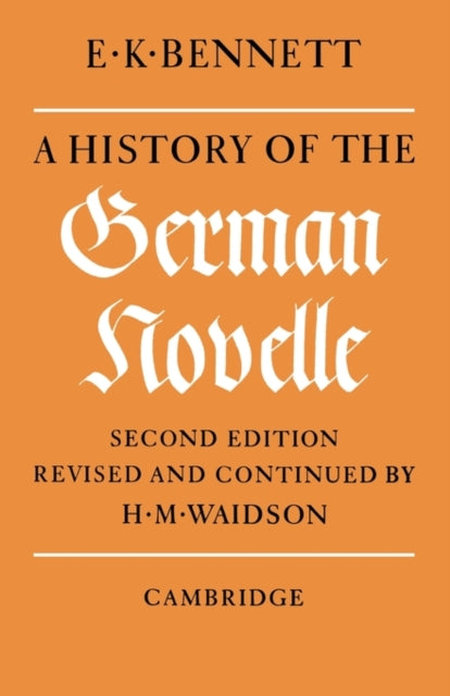 Book cover of: History of the German Novelle. By: E. K. Bennett