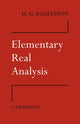 Book cover of: Elementary Real Analysis. By: H. G. Eggleston