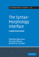 Book cover of: Syntax-Morphology Interface. By: Matthew Baerman