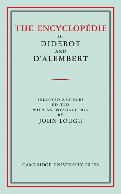 Book cover of: Encyclopedie of Diderot and D'Alembert. By: Denis Diderot