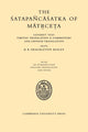 Book cover of: Satapancasatka of Matrceta. By: David R. Shackleton Bailey