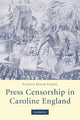 Book cover of: Press Censorship in Caroline England. By: Cyndia Susan Clegg