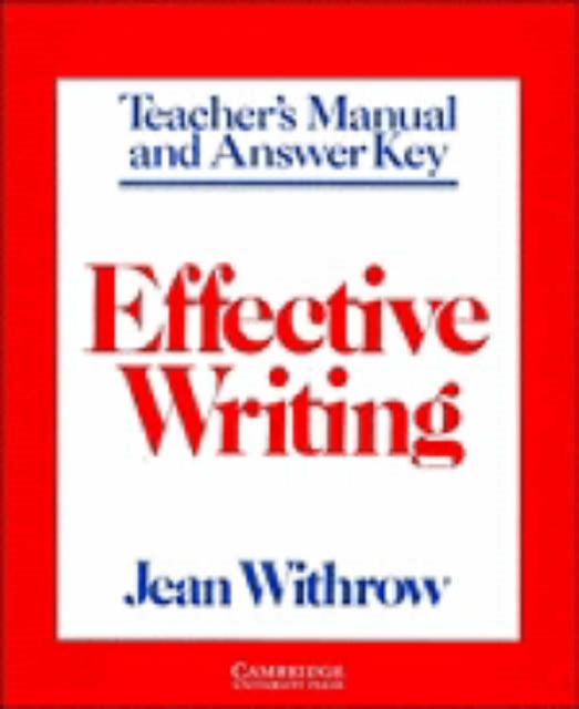 Book cover of: Effective Writing Teacher's manual