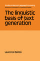 Book cover of: Linguistic Basis of Text Generation