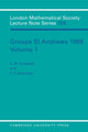Book cover of: Groups St Andrews 1989: Volume 1