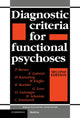 Book cover of: Diagnostic Criteria for Functional Psychoses