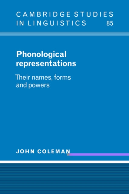 Book cover of: Phonological Representations