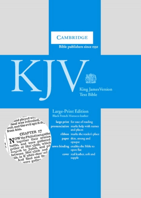 Book cover of: KJV Large Print Text Bible, Black French Morocco Leather, KJ653:T