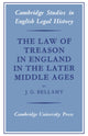 Book cover of: Law of Treason in England in the Later Middle Ages. By: J. G. Bellamy