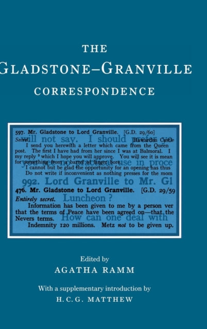 Book cover of: Gladstone-Granville Correspondence